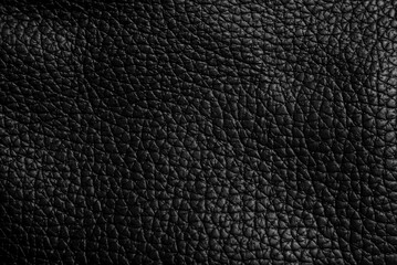 Black artificial leather texture close up. Leather