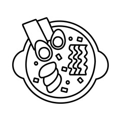 Obraz premium Doodle ramen noodle illustration design vector. Asian food for restaurants menu
