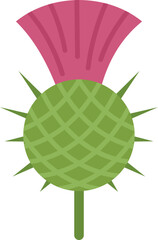 Thistle silybum icon flat vector. Flower scottish. Circle plant isolated