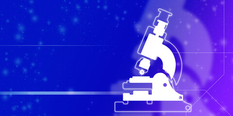 2d rendering virus testing Microscope with medicine bottle