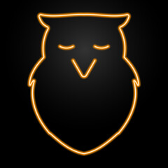 owl neon sign, modern glowing banner design, colorful modern design trends on black background. Vector illustration.