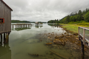 Fototapeta premium abbandoned old fish factory close to prince Rupert, British Columbia, Canada