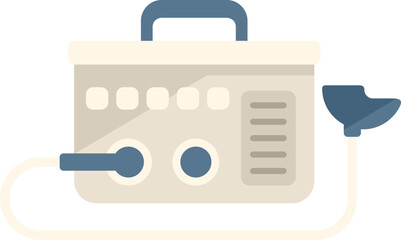Medical machine icon flat vector. Respiratory oxygen. Care device isolated