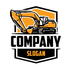 Excavator Company Rental Emblem Logo Vector Template - obrazy, fototapety, plakaty