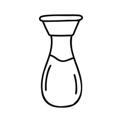 Japanese soy sauce bottle in doodle style. Asian food for restaurants menu