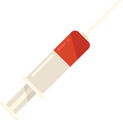 Medical syringe icon flat vector. Family health. Man care isolated