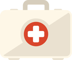 First aid kit icon flat vector. Family health. Medical care isolated