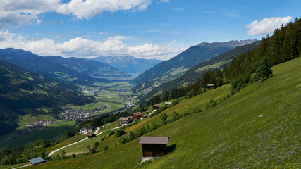 Fototapeta na wymiar View of Zillertal valley in Austria