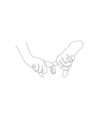 single line hand draw.
illuatration of two hands clasped fingers
Icon symbol in simple terms.
doodle vector.