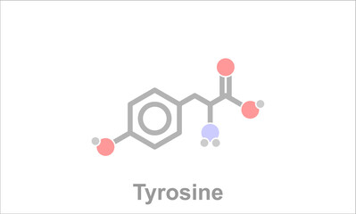 Simplified formula icon of the amino acid tyrosine.