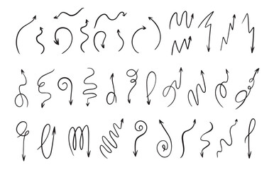 Collection of hand drawn vector arrows