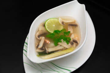 Shiitake chinese soup with mushrooms
