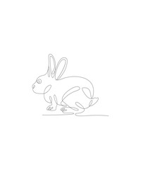 One line drawing is connected.
rabbit illustration.
Rabbit animal symbol in simple terms.
doodle vector.