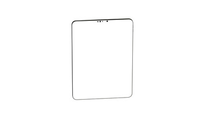 Gadgets including smartphone, digital tablet and laptop, blank screen with