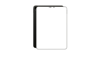 tablet pc - Modern black tablet computer isolated on white background.