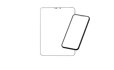 Realistic horizontal black tablet pc pad computer mockups