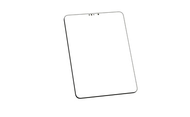 Tablet 3d computer with blank screen - mockup