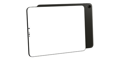 Modern black tablet computer isolated on white background. Tablet pc - mockup