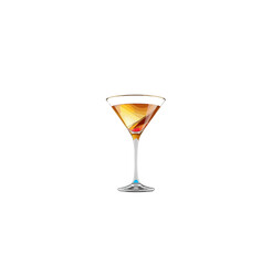 Glass with a cocktail isolated on a white background. Vector illustration