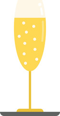 Champagne glass icon flat vector. Event time. Work plan isolated
