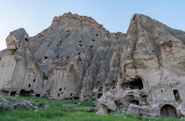 Selime Cathedral consisting of fairy chimneys in Cappadocia
