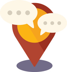 Forum location icon flat vector. Online chat. Social group isolated