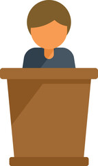Forum speaker icon flat vector. People meeting. Social group isolated