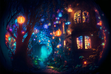 Obraz premium Fairy Fantasy World Backgrounds: Transport Your Home to a World of Magic and Enchantment