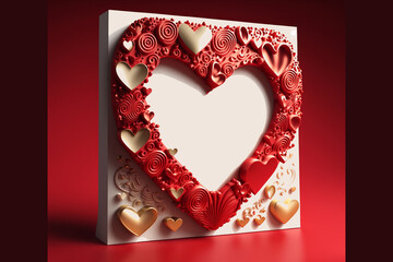 Valentine's Day template that utilizes unusual design elements , such as 3D graphics. The template is eye-catching and innovative