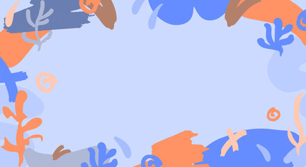 Blue banner with abstraction ellementa