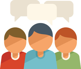 People group icon flat vector. Social meeting. Media group isolated