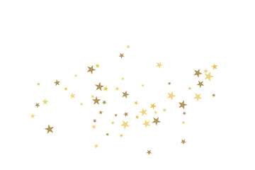 Star confetti. Gold casual confetti background. Bright design pattern.