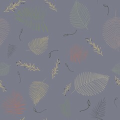 Autumn pattern with different leaves 