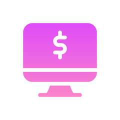 computer flat gradient icon