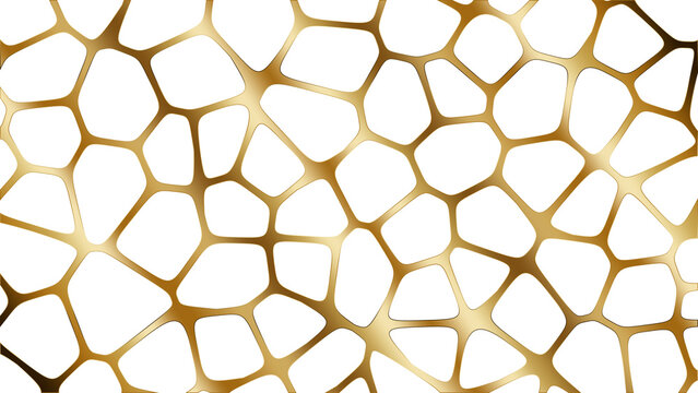 Transparent background with golden voronoi texture