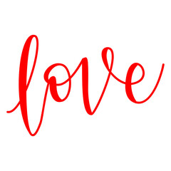 Love Calligraphy Lettering on Transparent Background