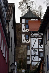 Fototapeta na wymiar Fachwerkhäuser in der Altstadt von Heidenheim