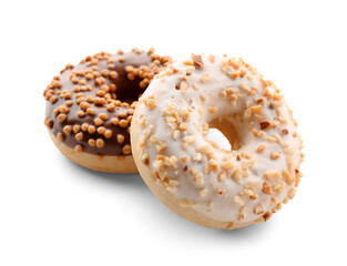 Sweet donuts isolated on white background