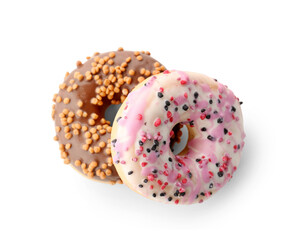 Sweet donuts isolated on white background