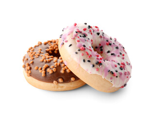 Sweet donuts isolated on white background