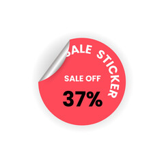 37 percent peeling sticker pink color for sale off, pink circle price tag.