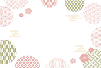 梅　ポップ　和柄　ひなまつり フレーム	
