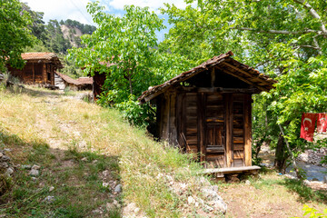 Grain warehouses Sinan Degirmeni in Doyran Village. It's estimated that the ancient Lycian region was inspired by the sarcophagi. There are 86 cereal warehouses in the region that can survive. Antalya