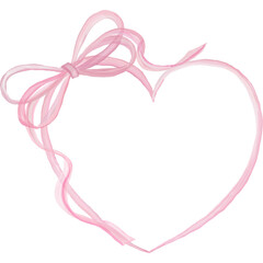 Pink frame in the shape of a heart