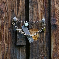 Holzschuppen mit Kette und Schloß