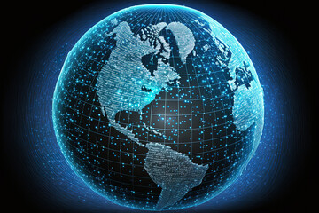 Earth image representing international trade. Generative AI