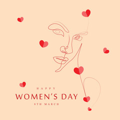 hand drawn woman face for women's day