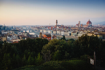 Fototapeta na wymiar Landscape. Florence. View of the city and the Cathedral of Santa Maria del Fiore
