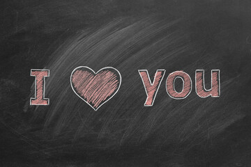 I love you. Text on chalkboard