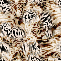 Seamless leopard and tiger texture.